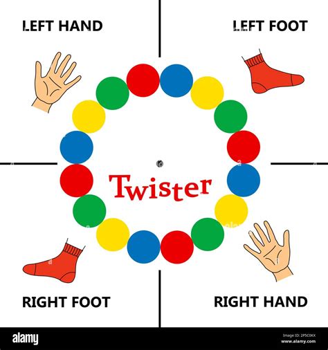 Twister spinner board, illustration. Game of physical skill Stock Photo ...