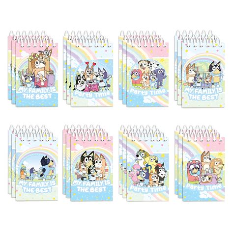 Buy JIJIJUM Bluey Birthday Party Supplies, 24Pcs Mini Notepads for ...