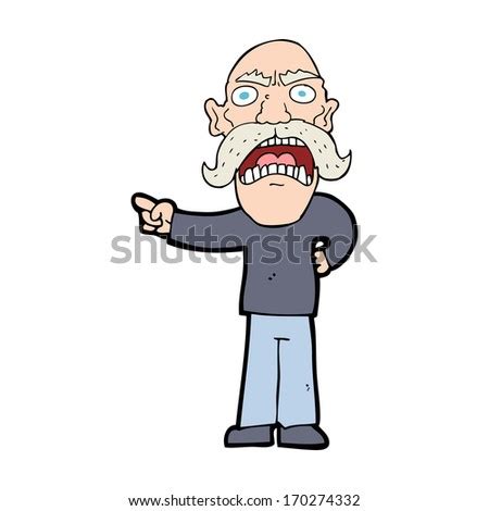 Cartoon Angry Old Man Stock Vector 173685581 - Shutterstock