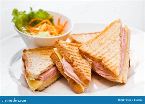 Toast With Ham And Cheese Royalty Free Stock Photo - Image: 23078435