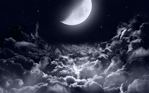 1920x1200 Resolution Half Moon Dark Night 1200P Wallpaper - Wallpapers Den