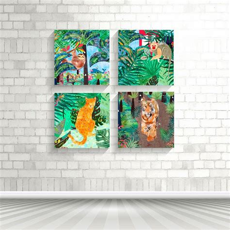 Jungle Animal Canvas Prints - Our jungle canvas art is stretched on 1.5 ...