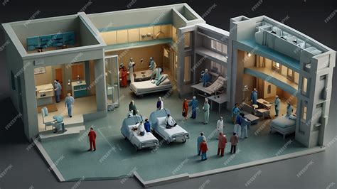 Premium Photo | A hospital emergency room with doctors and patients