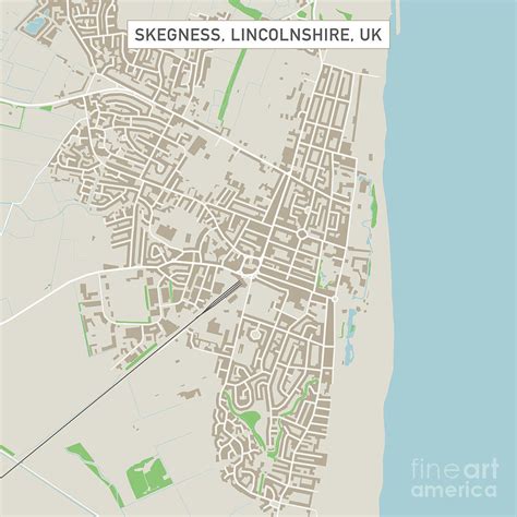 Skegness Lincolnshire UK City Street Map Digital Art by Frank Ramspott ...