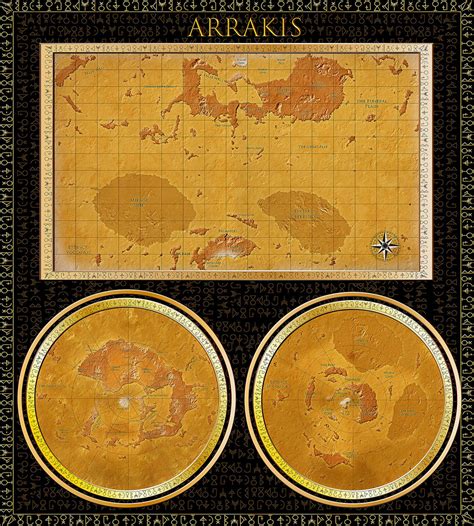 Arrakis Map Duniverse Dune Universe Rakis Map Franklin | Etsy