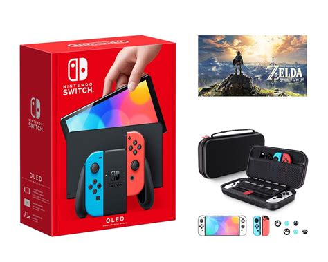 2023 Newest Nintendo Switch OLED Model Neon Red & Blue Joy-Cons Console ...