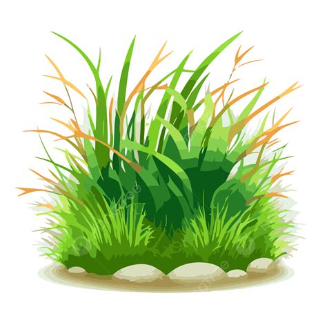 Sea Grass, Sticker Clipart Green Grass With Rocks On The Grass Vector ...