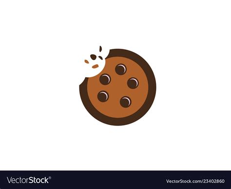 Cookies biscuits cracked chocolate logo ico Vector Image