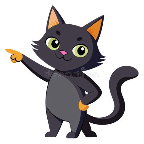 Cat Pointing by Finger Vector Illustration Colored Logo Icon Stock ...