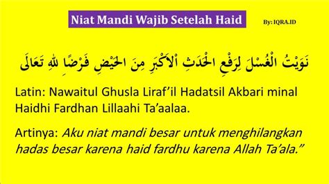 Doa Niat Mandi Wajib Setelah Haid - Homecare24