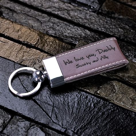 Personalized Leather Stitched Keychain by Black Ace Design