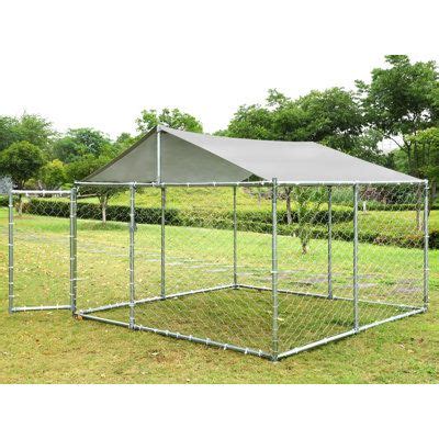 GIODIR Outdoor Large Dog Kennel With Canopy | Wayfair | Dog kennel ...