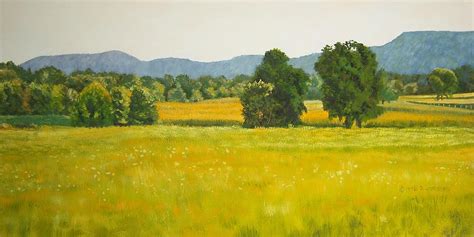 landscape art print oil painting for sale Fields Painting by Diane Jorstad