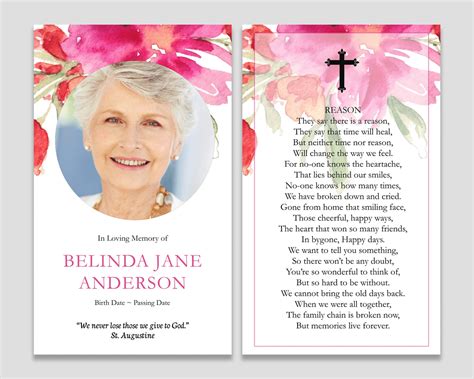 Printable Funeral Prayer Cards