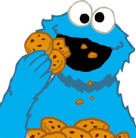 Cookie Monster Blue Monster Eating Cookies Clipart | PNG All