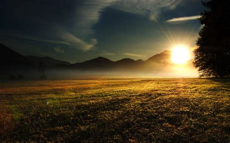 landscape, Sunrise, Morning, Grass, Field, Nature, Mist Wallpapers HD ...