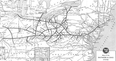 B&O System Map, circa 1961. | Baltimore and ohio railroad, Railroad ...