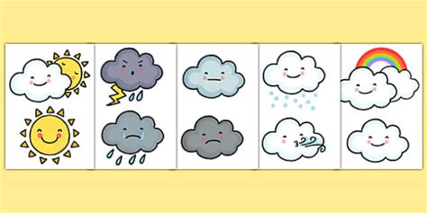 Weather Chart Symbols | Cut Out Activity | KS1 - Twinkl