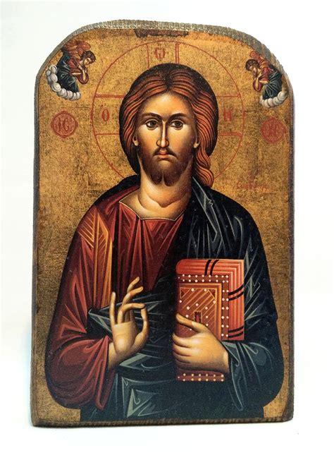 Buy Handmade Wooden Greek Christian Orthodox Athos Icon of Jesus Christ ...