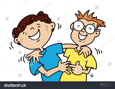 Two Young Friends Having A Laugh Stock Vector Illustration 79841437 ...