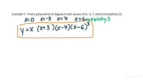 How to Find a Polynomial of a Given Degree with Given Zeros | Algebra ...