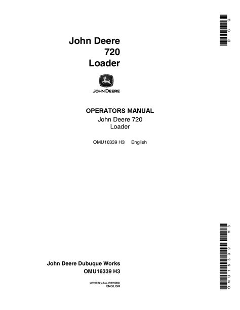 John Deere 720 Loader Construction OMU16339 Operation Maintenance ...