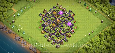 Trophy (Defense) Base TH7 with Link, Anti 3 Stars, Hybrid - Clash of ...