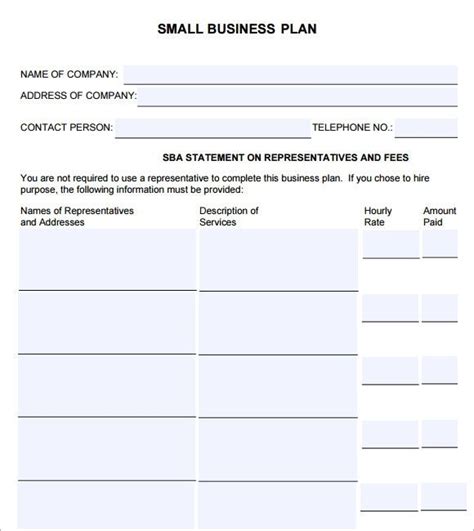 Sample Small Business Plan within Sba Business Plan Template Pdf ...