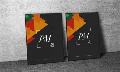 2 Minimal PSD Posters Mockup - Poster Mockup