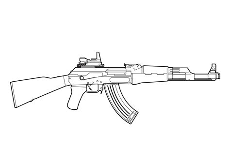 Ak47 Drawing / Ak 47 rifle was developed by russians just after the ...