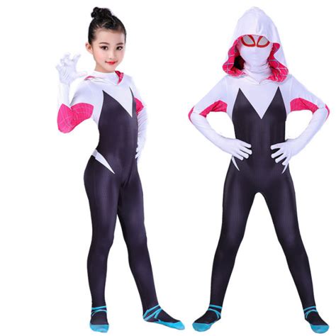 Spider Gwen Costume for Kids and Adults Marvel Spiderman into the ...