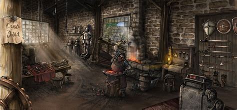 fantasy blacksmith shop - Google Search | Trifogli, Volpe