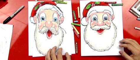 How To Draw Santa Claus's Face - Art For Kids Hub - | How to draw santa ...