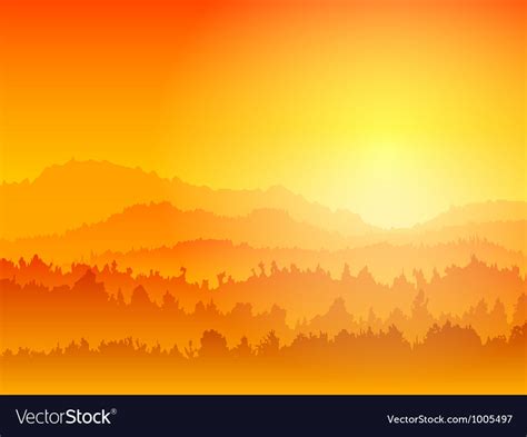 Mountain sunset Royalty Free Vector Image - VectorStock