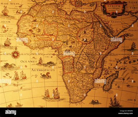 Old map of Africa Stock Photo - Alamy