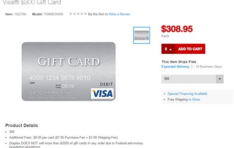 Staples Now Selling $300 Visa Gift Cards Online With $8.95 In Fees ...