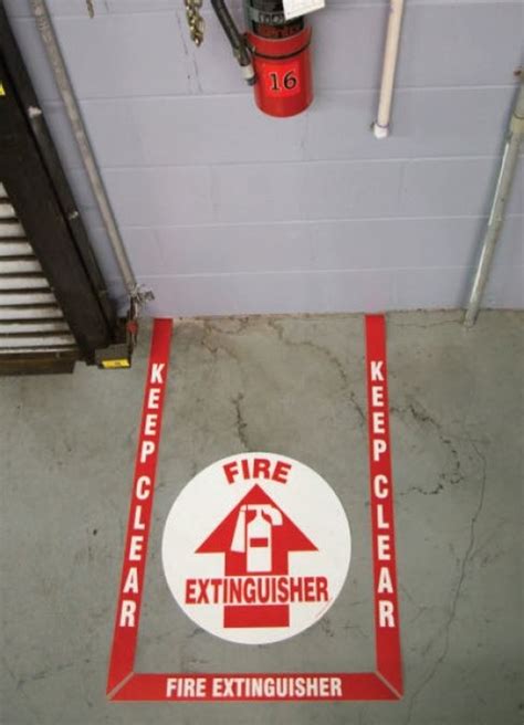 Keep Clear Fire Extinguisher Floor Marking Kit PSR529