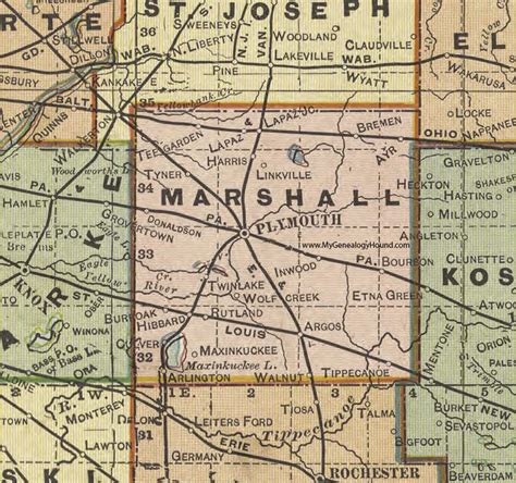 Marshall County, Indiana, 1908 Map, Plymouth