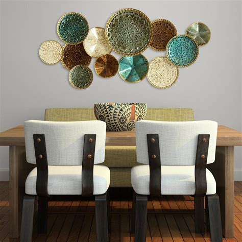 Stratton Home Decor Multi Metal Plate Wall Decor-S01657 - The Home Depot