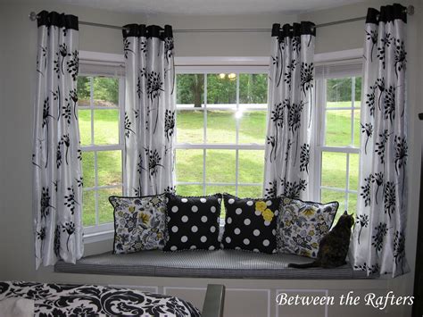 Between the Rafters: Do It Yourself Bay Window Curtain Rod Tutorial