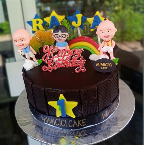 Kue Ulang Tahun Custom Cake Tema Upin Ipin Full Coklat - Mimicici Cake ...