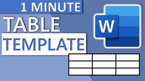 Make Table Template in Word (2020) - YouTube