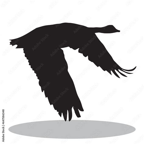 Flying goose Silhouette, cute Flying goose Vector Silhouette, Cute ...