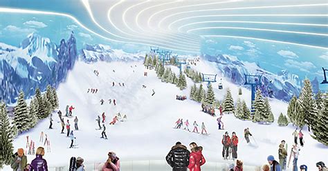 See the 800-foot indoor ski slope, water park, and observation wheel ...