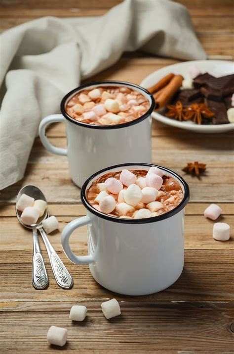 Hot Chocolate with Marshmallows Stock Photo - Image of cinnamon, drink ...