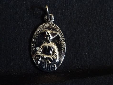 Vintage Saint St Catherine Laboure. Medal Medallion Pendent - Etsy