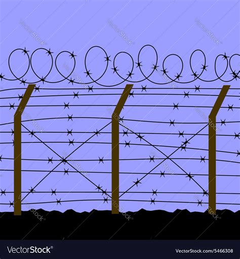 Barbed wire fence Royalty Free Vector Image - VectorStock