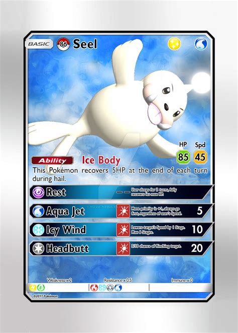 Pokemon Card - #86 Seel Shiny by Nova-Nebulas on DeviantArt