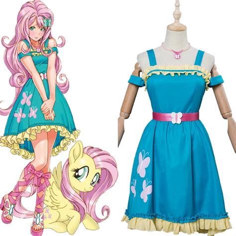 Pony Fluttershy Cosplay Costume Human Princess Dress Full Set Girls ...