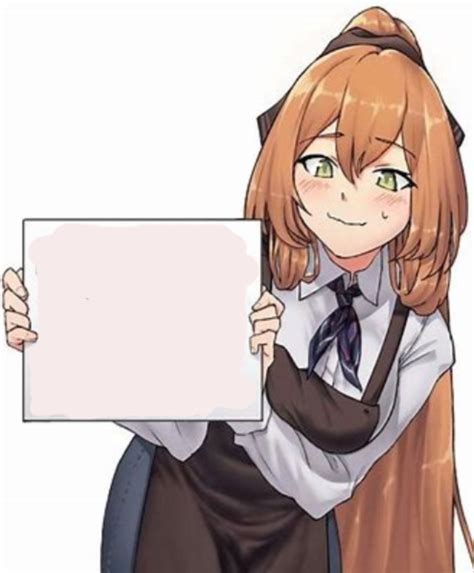 Anime Girl Holding A Blank Sign